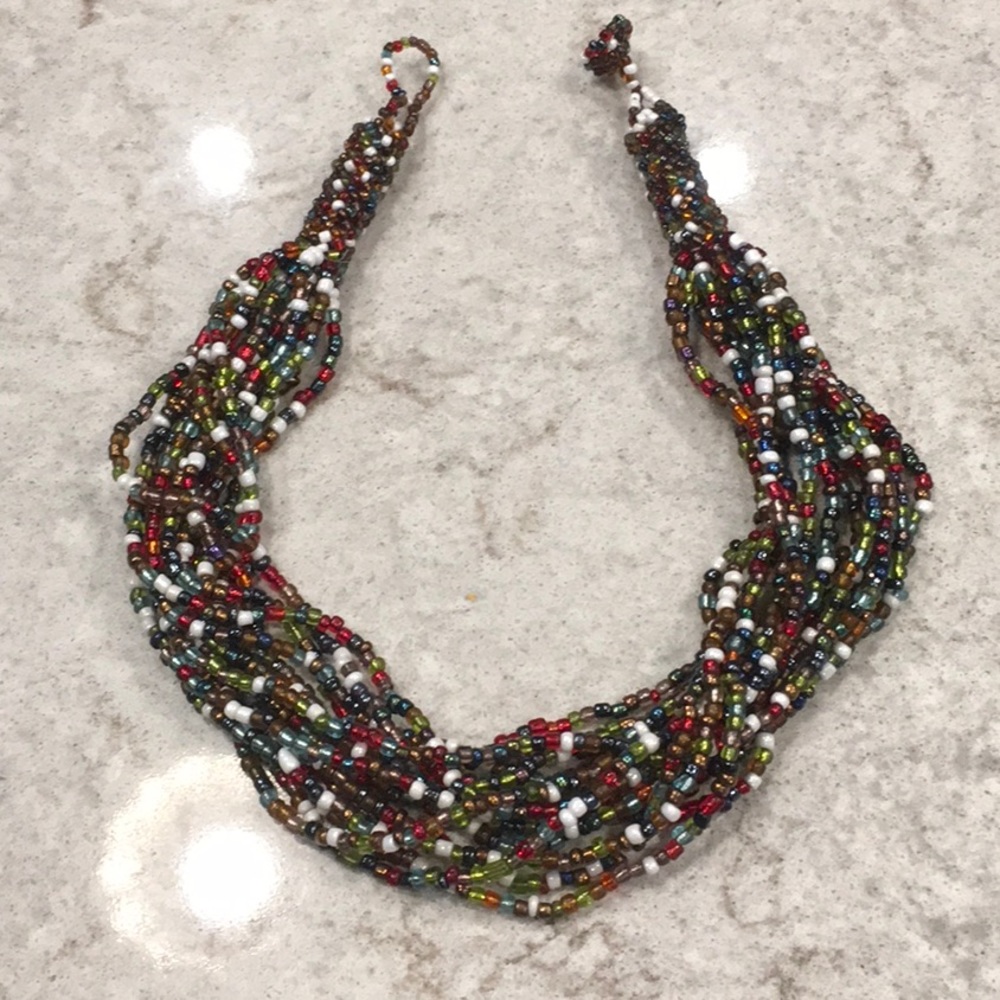 Beaded multi color necklace
